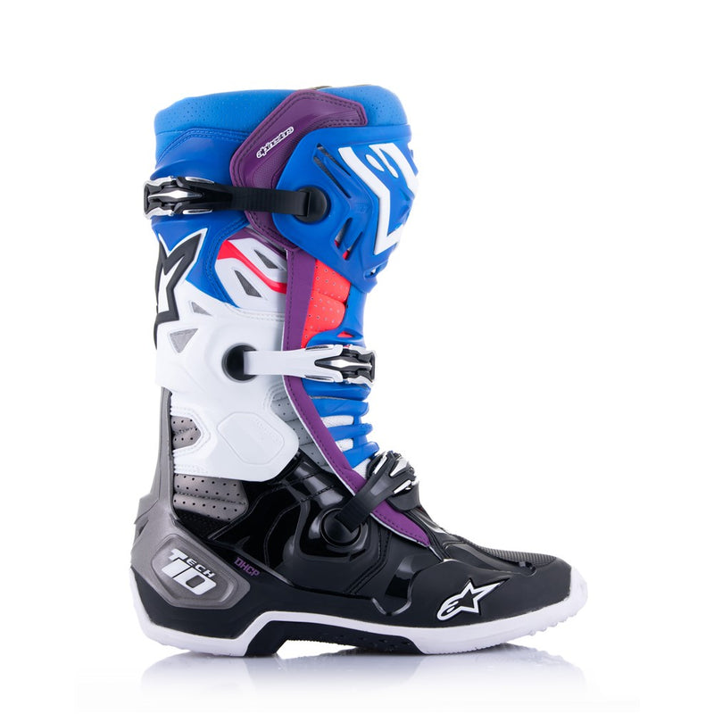 Tech-10 Supervented Boots Black/Enamel Blue/Purple/White 8