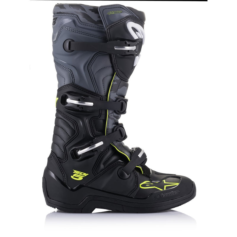 Tech-5 MX Boots Black/Cool Gray/Yellow Fluoro 8