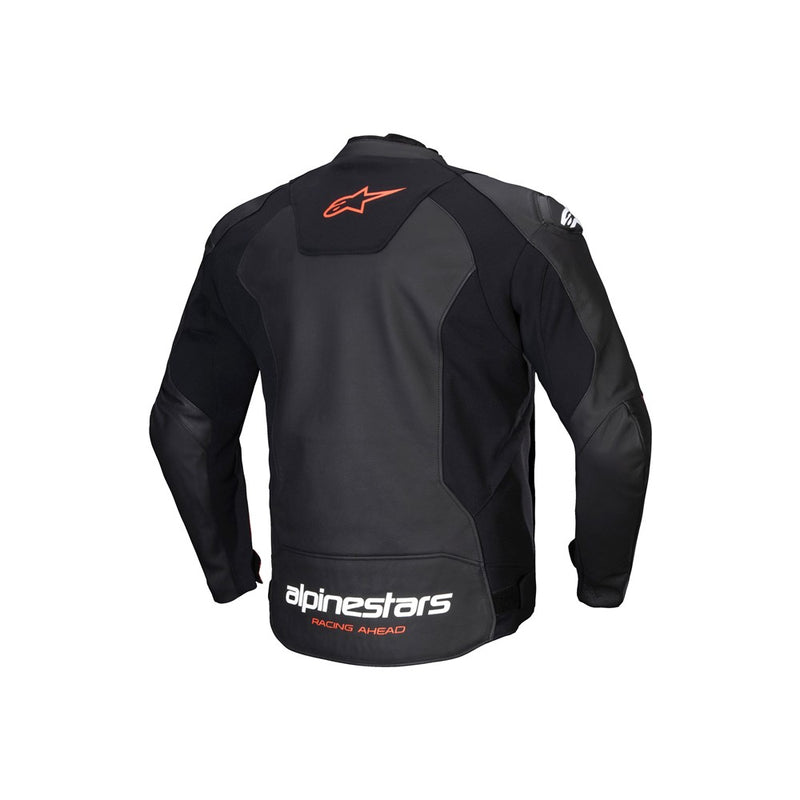 Faster v3 Leather Jacket Black/Red Fluoro 54