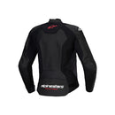 Stella Faster v3 Leather Jacket Black/White/Fluoro Coral 40