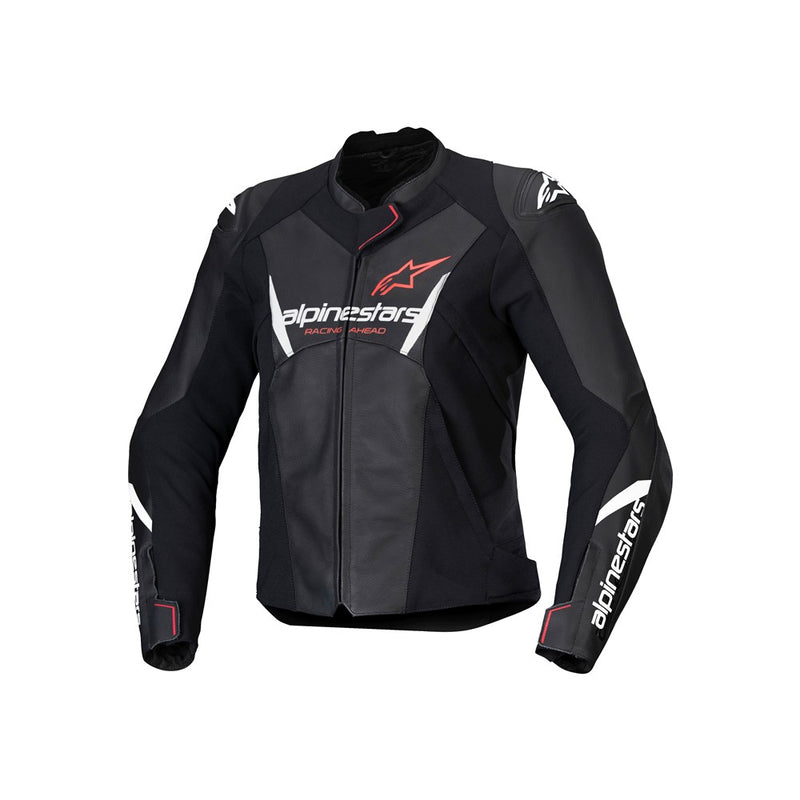 Stella Faster v3 Leather Jacket Black/White/Fluoro Coral 50