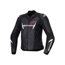 Stella Faster v3 Leather Jacket Black/White/Fluoro Coral 38