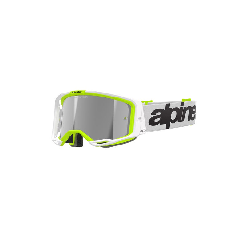 Vision 8 Wordmark Goggle White/Yellow Fluoro - Mirror Silver Lens