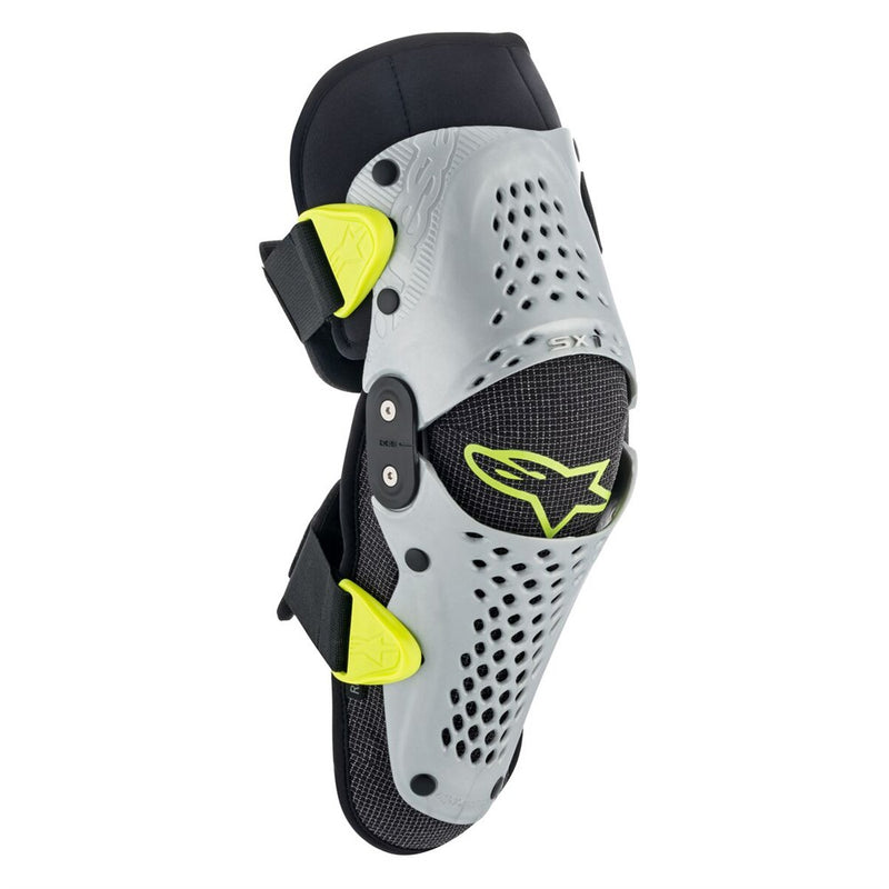 SX-1 Youth Knee Guards Silver/Yellow Fluoro S/M