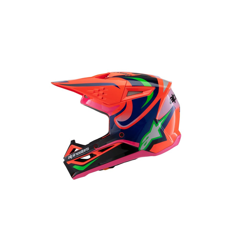 S-M3 Youth Helmet Deegan Orange Fluoro/Purple/Pink Fluoro Gloss S