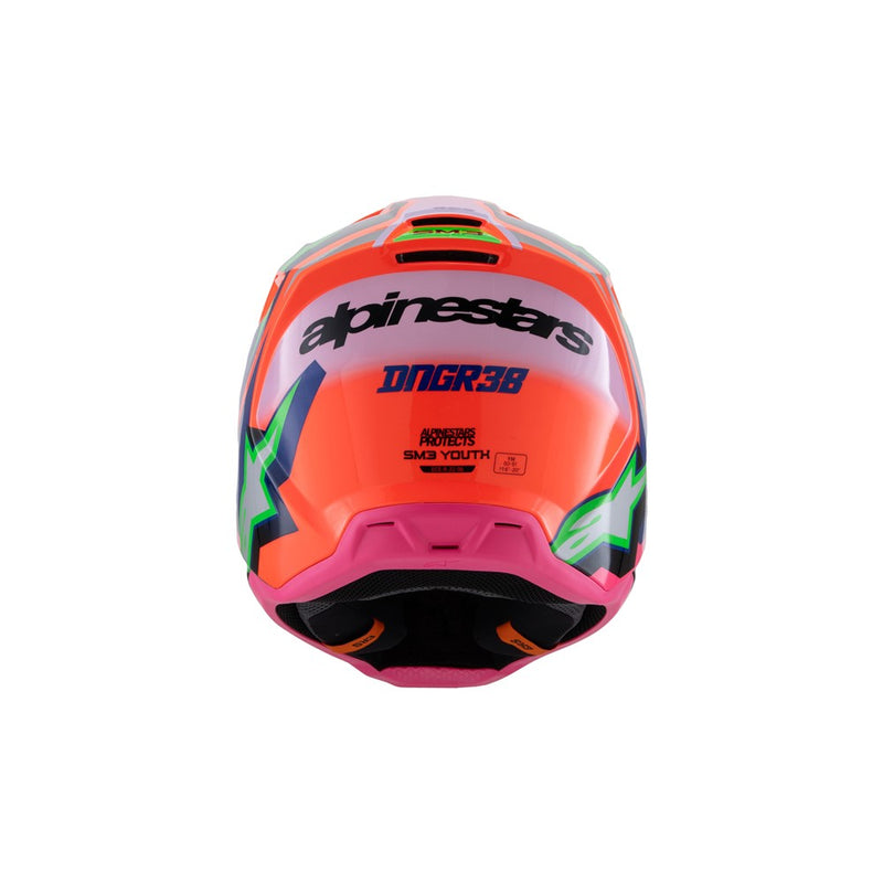 S-M3 Youth Helmet Deegan Orange Fluoro/Purple/Pink Fluoro Gloss M