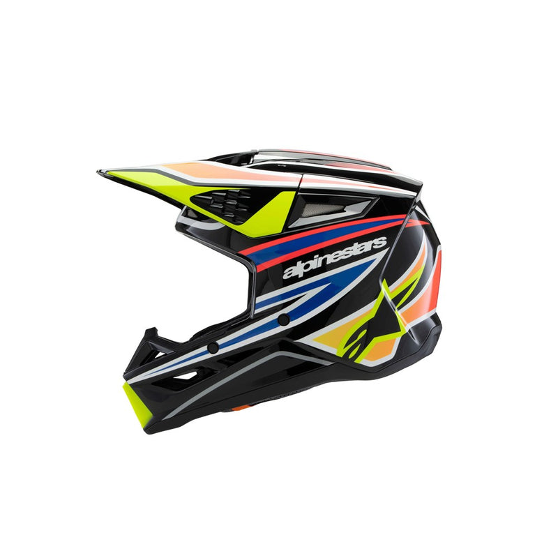 S-M3 Youth Helmet Wurx Black/Yellow Fluoro/Blue/Red Gloss M
