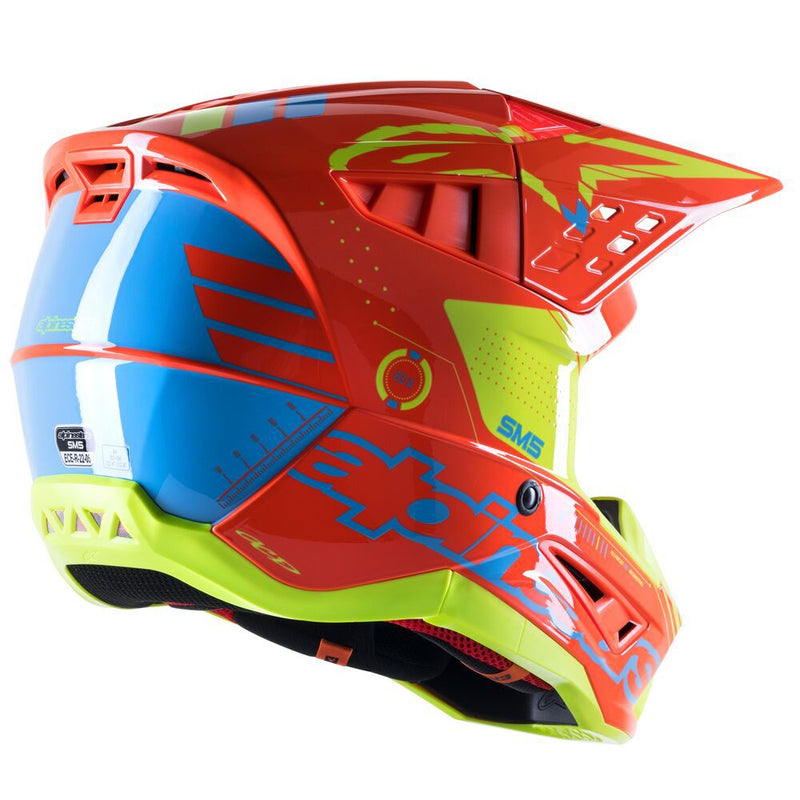 S-M5 Action Helmet Orange Fluoro/Cyan/Yellow Fluoro L