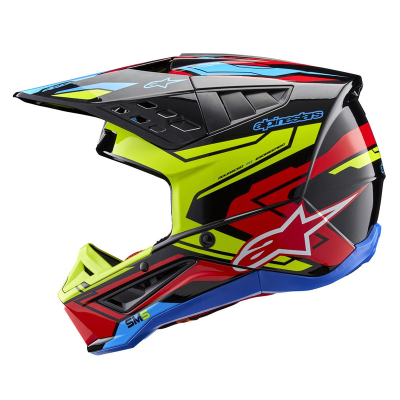 S-M5 Action 2 Helmet Black/Yellow Fluoro/Bright Red Gloss L