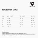 Size chart for REVIT Core 2 - Ladies
