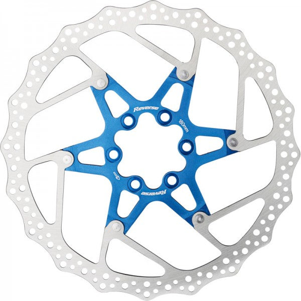 Brake Disc Rotor Bike Reverse AL/Steel 180mm Blue