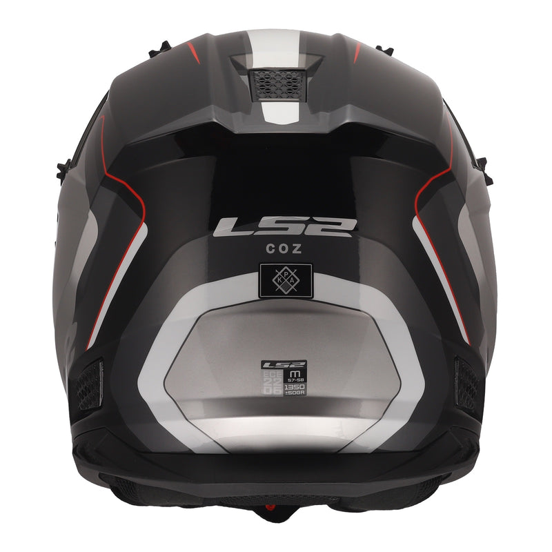 LS2 MX706 COZ Arched Helmet - Black / Silver / Titanium 06