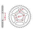 Sprocket Rear MTX 40T KTM 50