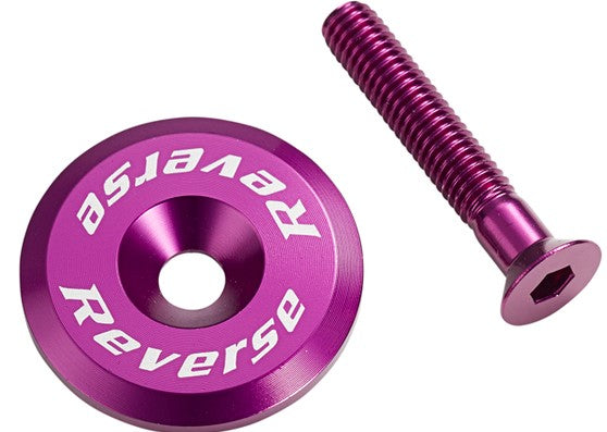 Stem Cap Reverse Bike Ahead with screw Purple