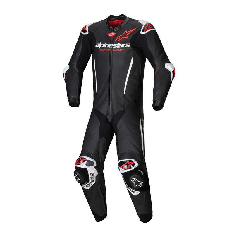 GP-R7 1Pc Leather Suit Black/White/Red Fluoro 52