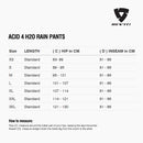 Size chart for REVIT Acid 4 H2O Rain Pants