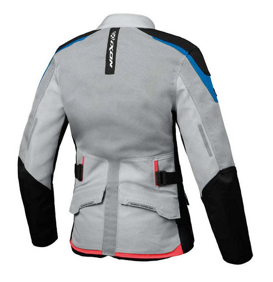 Ixon M-NJORD Lady Jacket Gry/Blu/Neon Red - Touring Ventilated