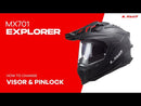 LS2 MX701 Explorer Alter Helmet - Matte Black / White (XS)