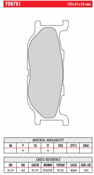 FR-FDB781 - drawing NOT to scale