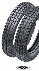 The Michelin Lightweight Trials tyre has an updated casing design which improves lateral stability in corners, compared with earlier Michelin trials tyres
