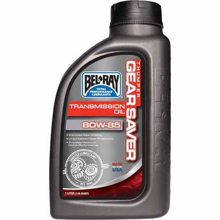 1L - Bel-Ray Thumper Gear Saver Transmission Oil 80W-85 has been developed for the unique demands of 4-stroke motorcycles equipped with separate engines and transmissions.